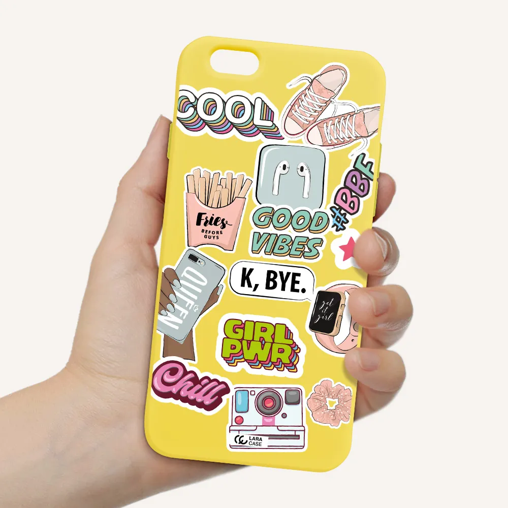 Girl Power Apple iPhone 6 Silicone canary yellow Case