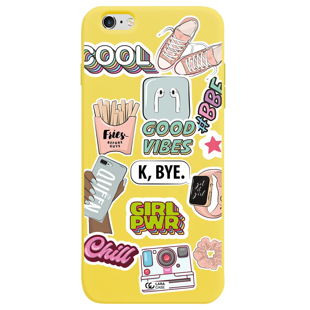 Girl Power Apple iPhone 6S Silicone canary yellow Case