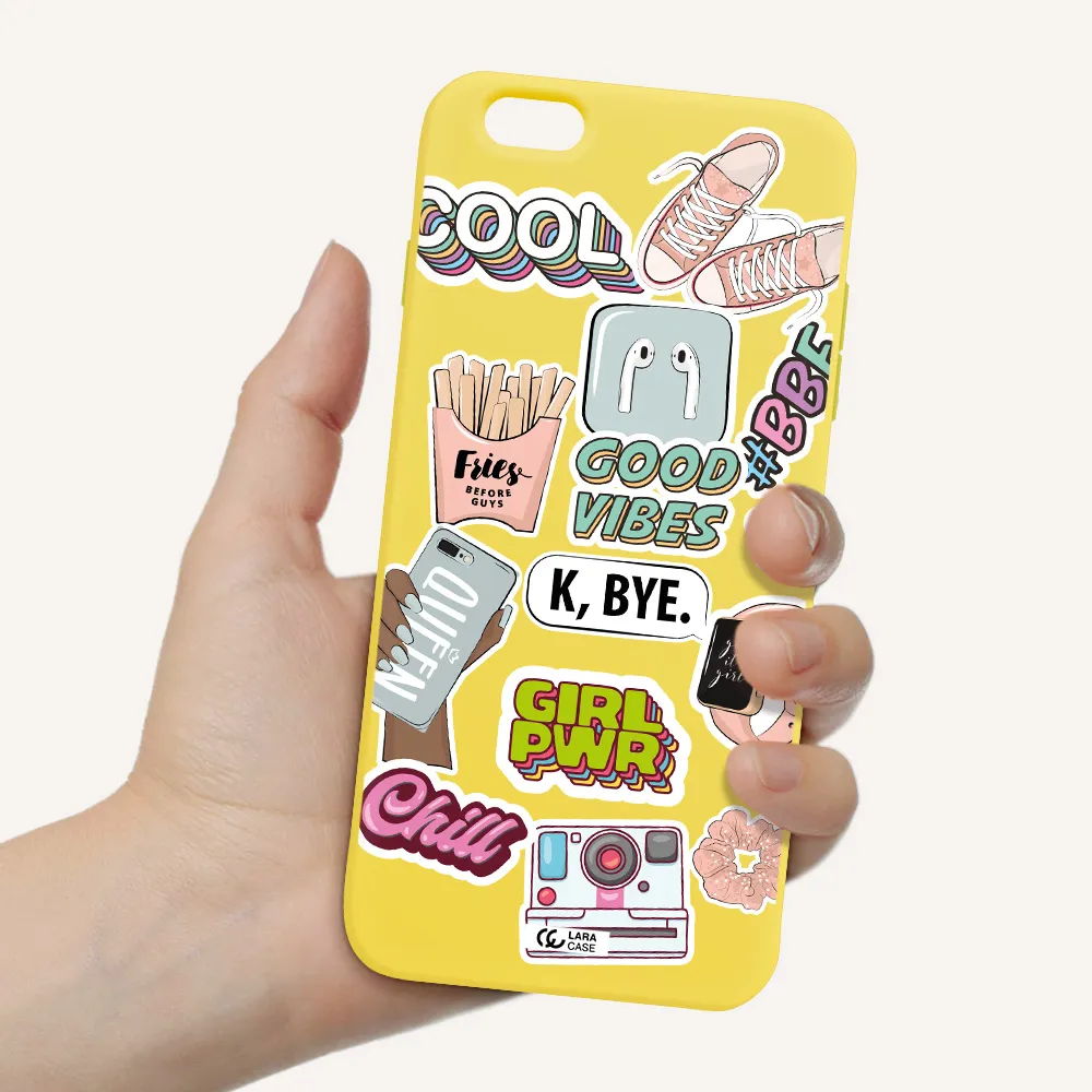 Girl Power Apple iPhone 6S Silicone canary yellow Case