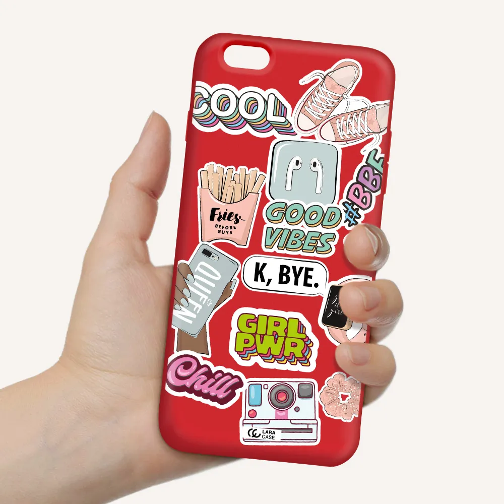 Girl Power Apple iPhone 6S Silicone Imperial Red Case