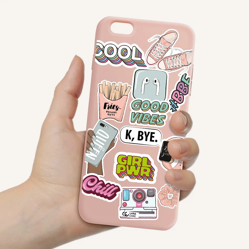 Girl Power Apple iPhone 6S Silicone pastel pink Case