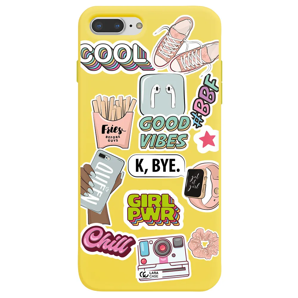 Girl Power Apple iPhone 7 plus Silicone canary yellow Case