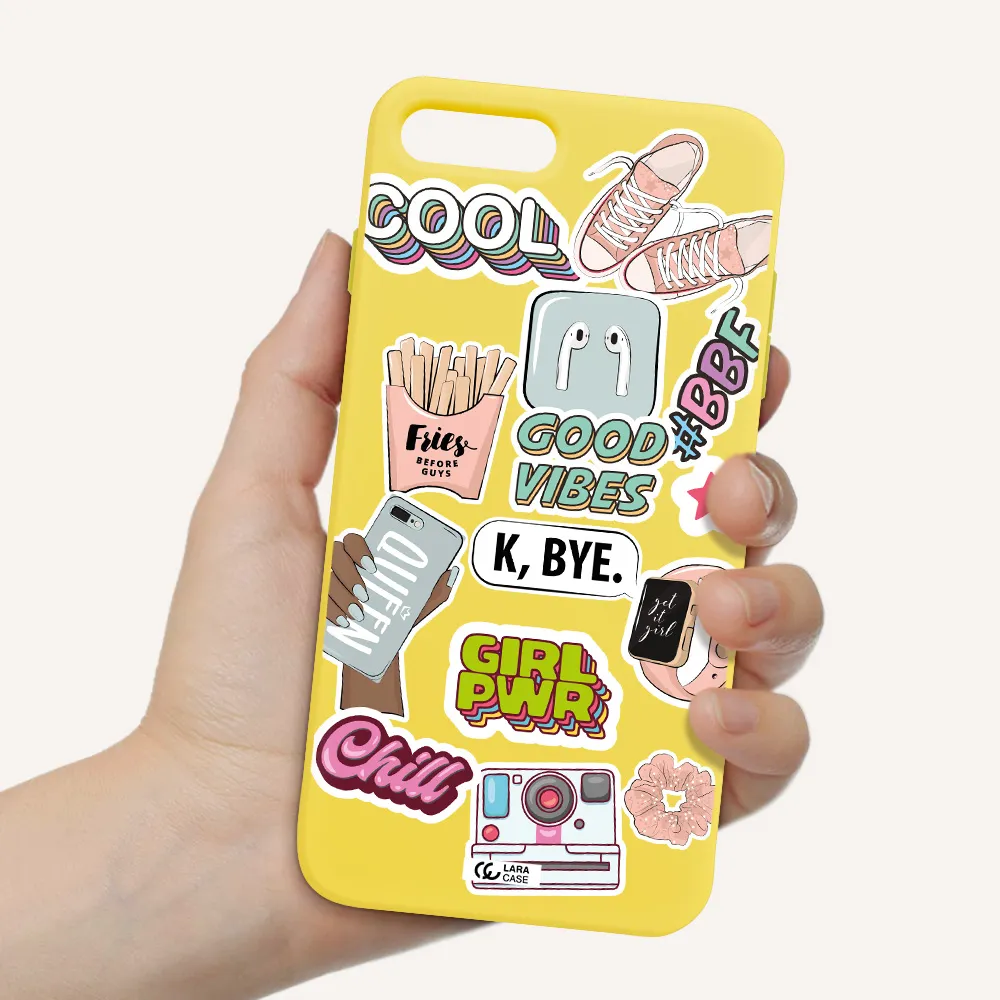 Girl Power Apple iPhone 7 plus Silicone canary yellow Case