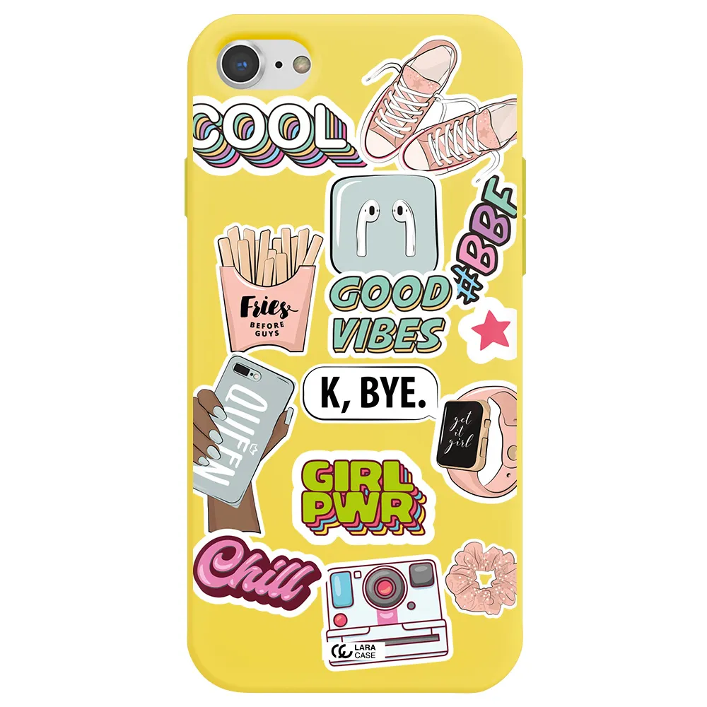 Girl Power Apple iPhone 7 Silicone canary yellow Case