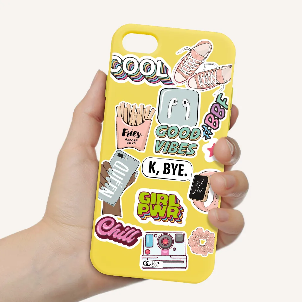 Girl Power Apple iPhone 7 Silicone canary yellow Case