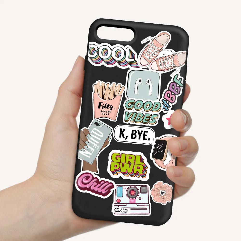 Girl Power Apple iPhone 8 plus Silicone black Case