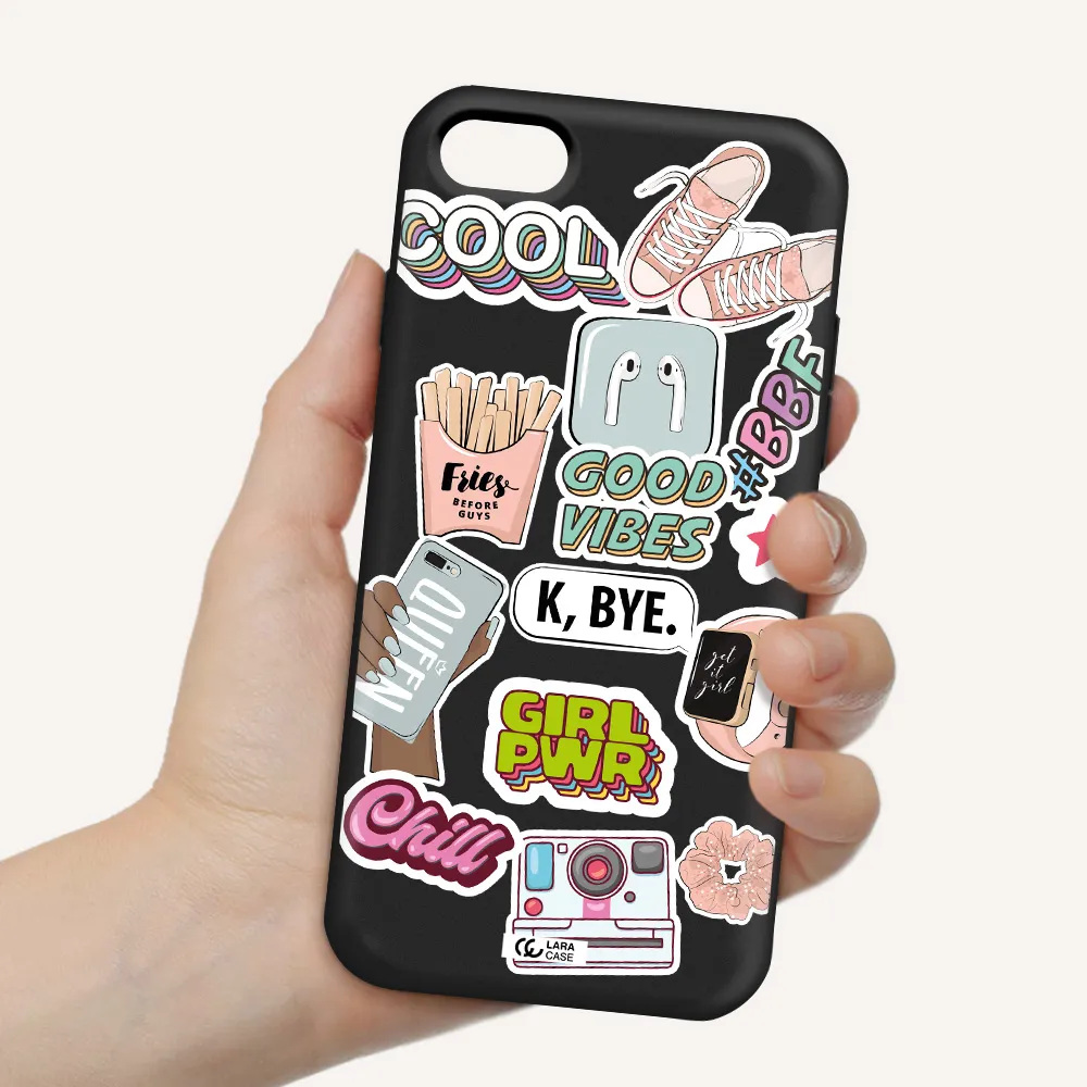 Girl Power Apple iPhone 8 Silicone black Case