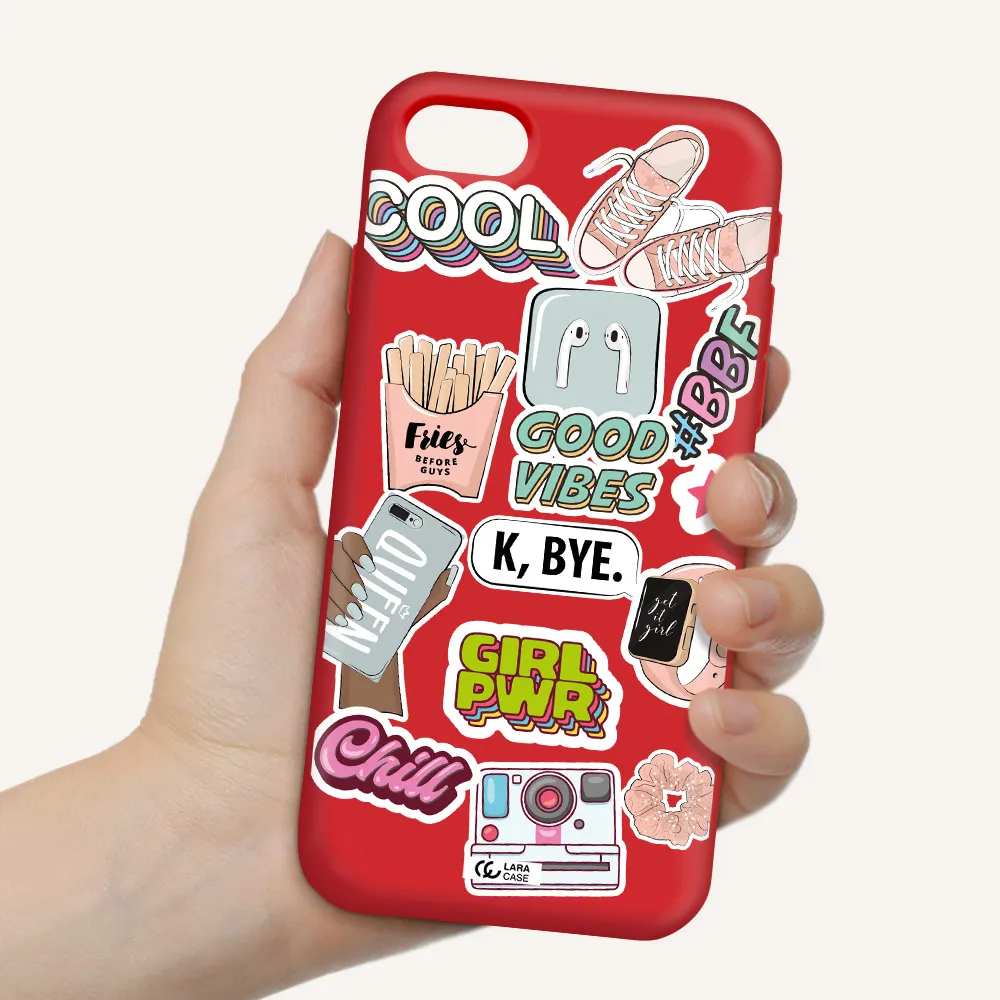 Girl Power Apple iPhone se 2020 Silicone Imperial Red Case