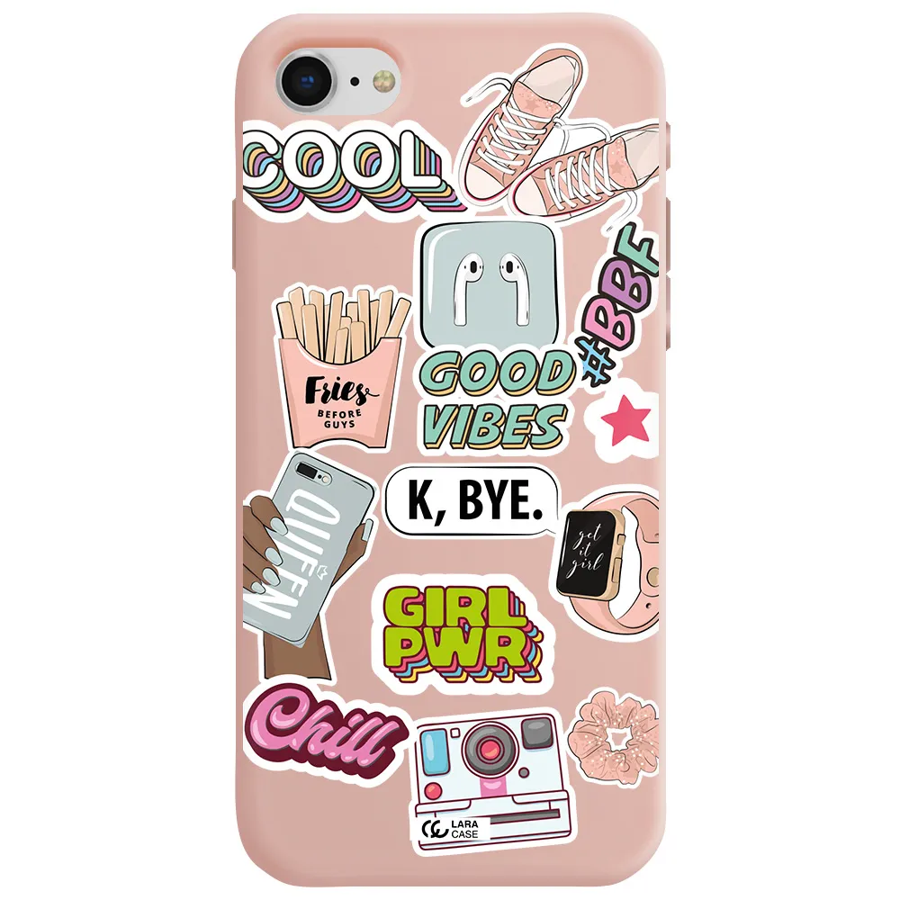 Girl Power Apple iPhone se 2020 Silicone pastel pink Case