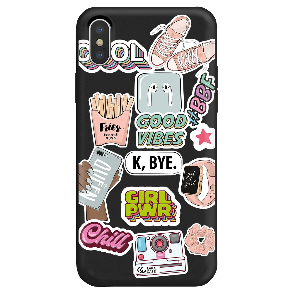 Girl Power Apple iPhone X Silicone black Case