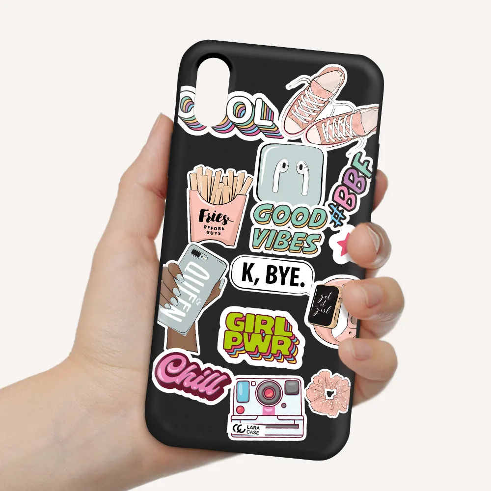 Girl Power Apple iPhone X Silicone black Case