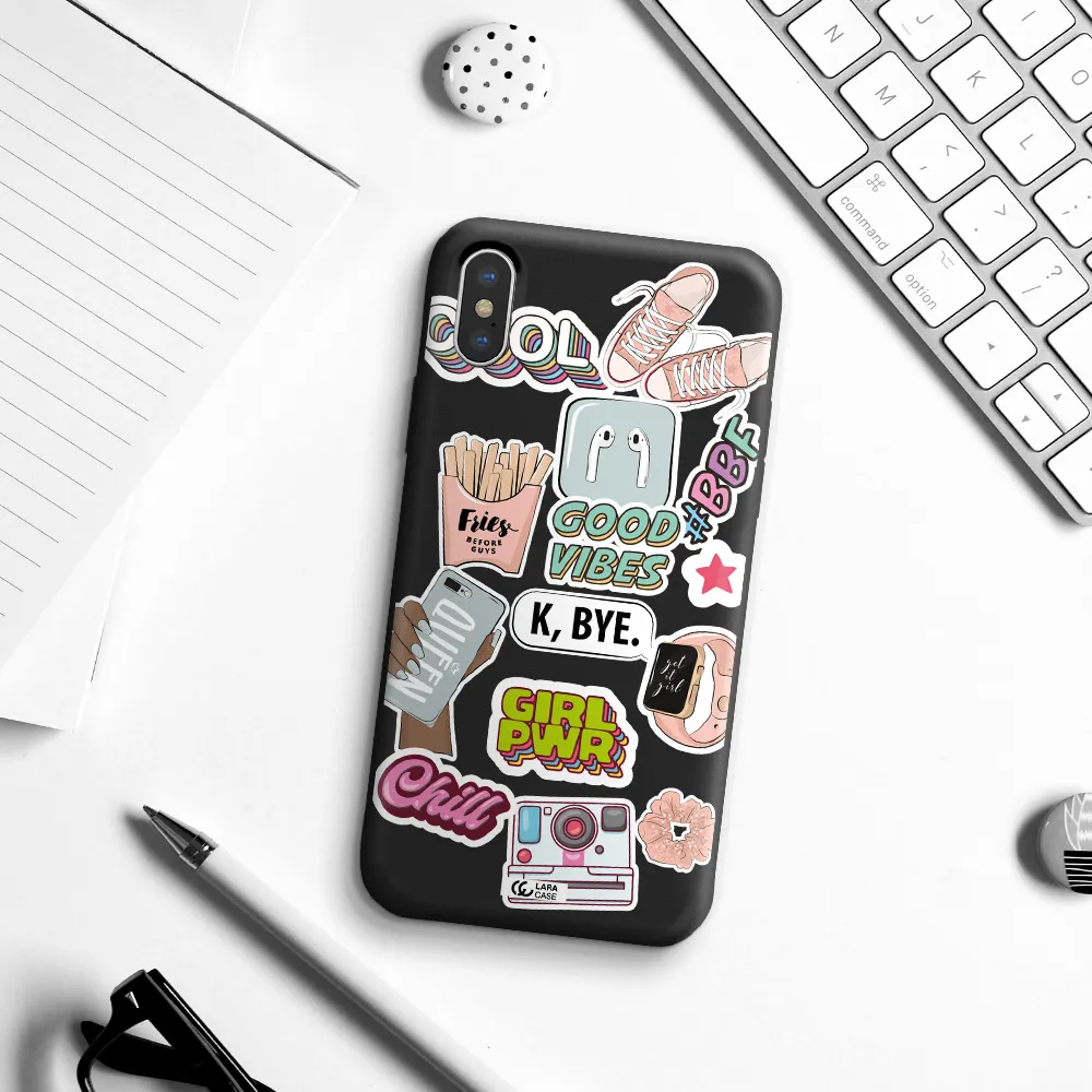 Girl Power Apple iPhone X Silicone black Case