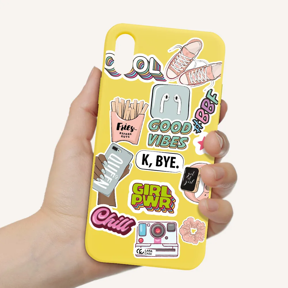 Girl Power Apple iPhone X Silicone canary yellow Case