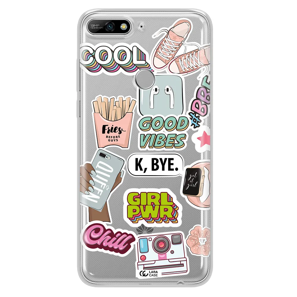 Girl Power Huawei Y7 2018 Clear TPU Case