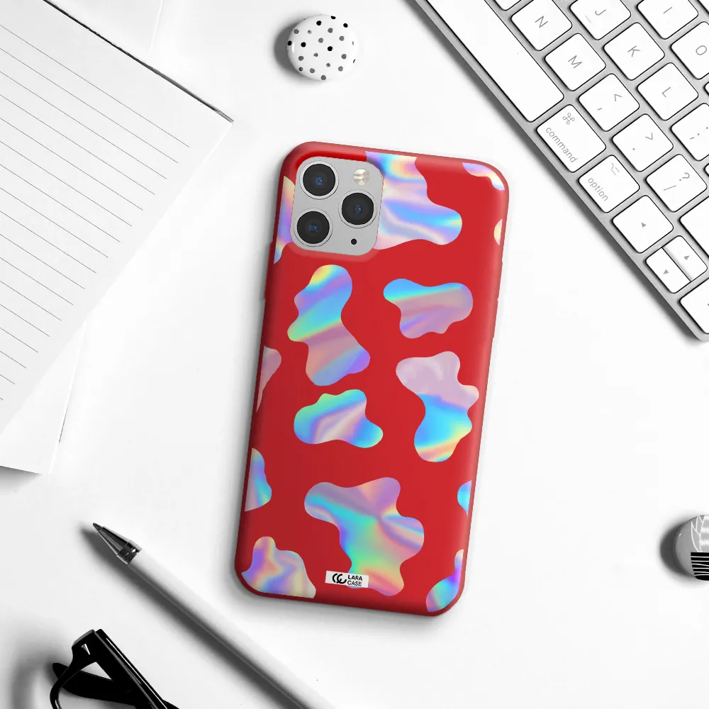 Colorful Spots Apple iPhone 11 pro max Silicone Imperial Red Case