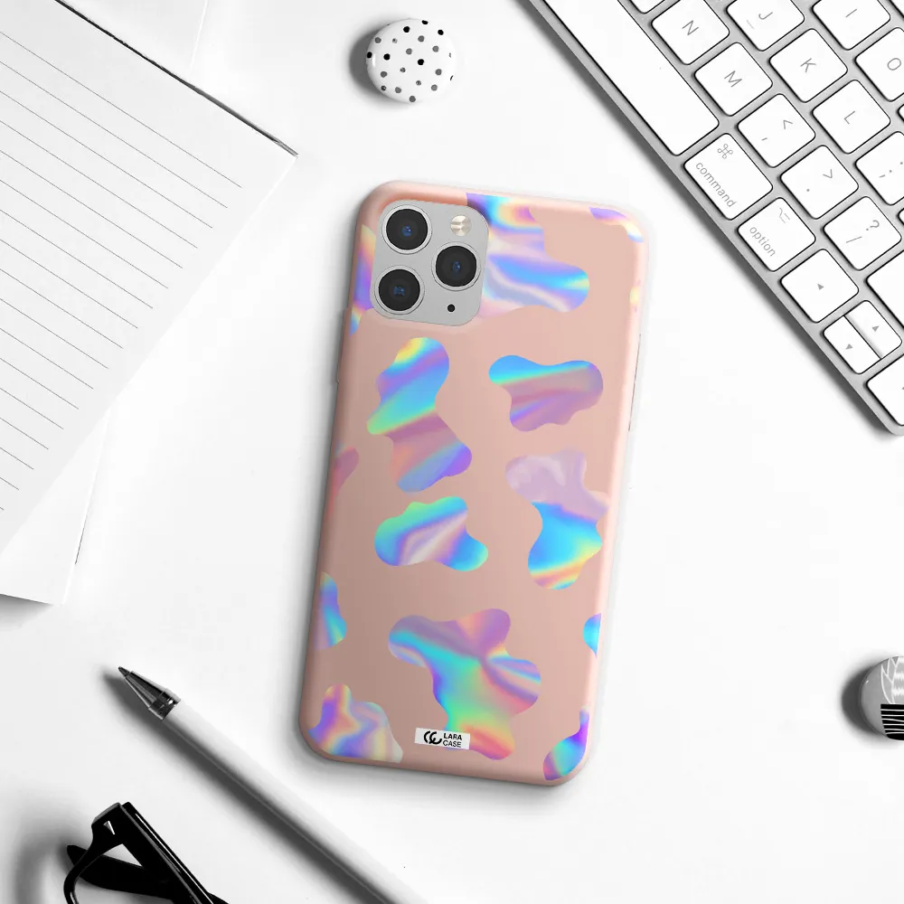 Colorful Spots Apple iPhone 11 pro max Silicone pastel pink Case