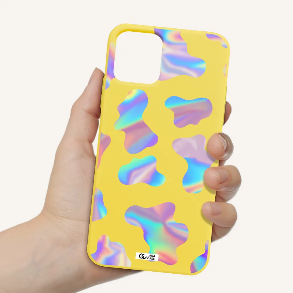 Colorful Spots Apple iPhone 11 pro Silicone canary yellow Case
