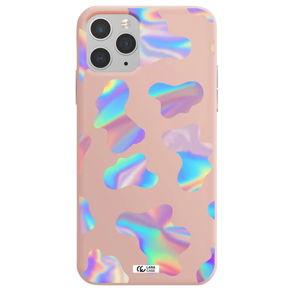 Colorful Spots Apple iPhone 11 pro Silicone pastel pink Case