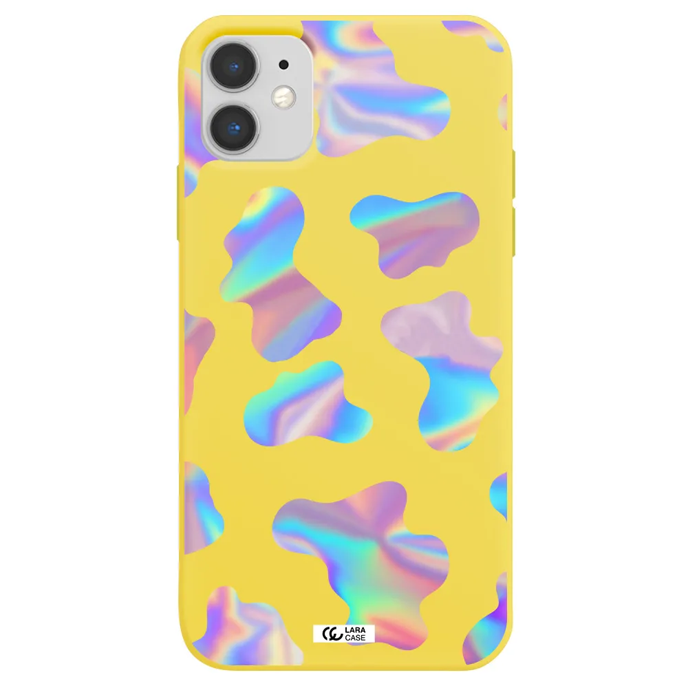 Colorful Spots Apple iPhone 11 Silicone canary yellow Case
