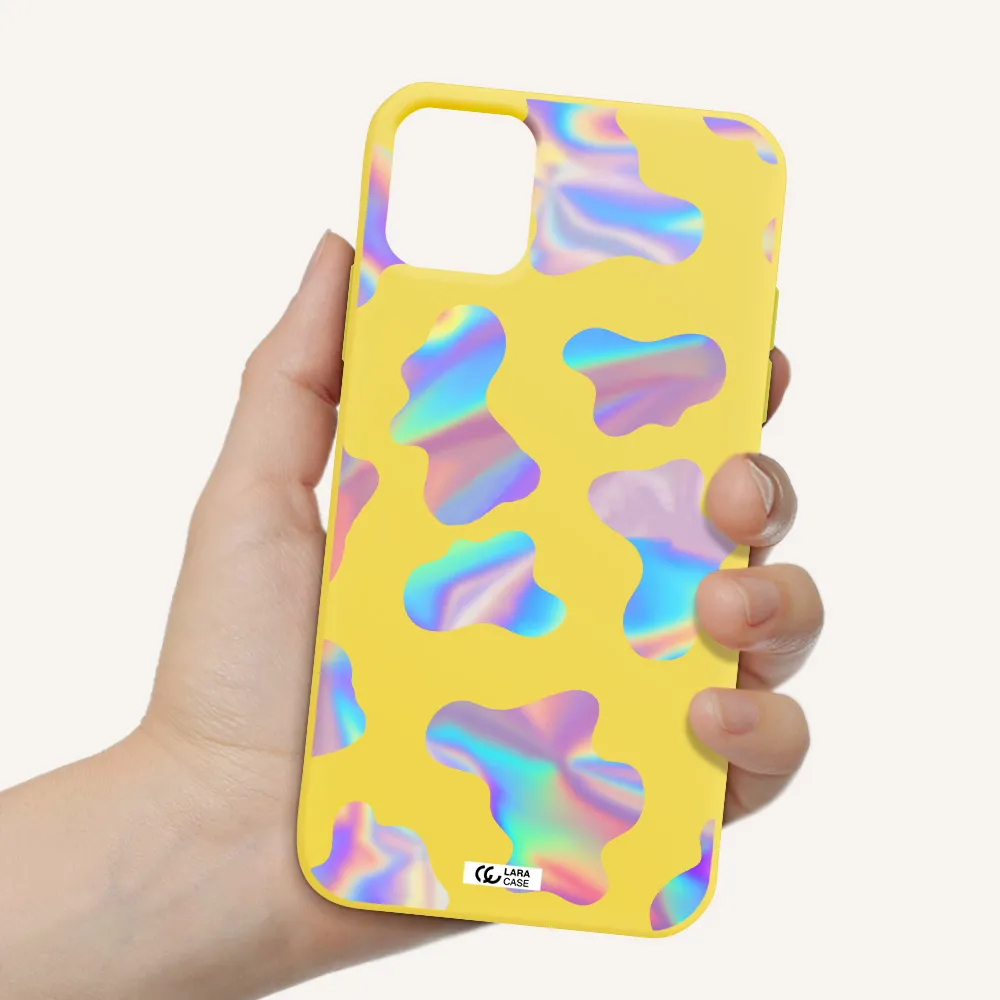 Colorful Spots Apple iPhone 11 Silicone canary yellow Case