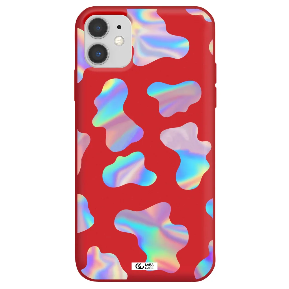 Colorful Spots Apple iPhone 11 Silicone Imperial Red Case