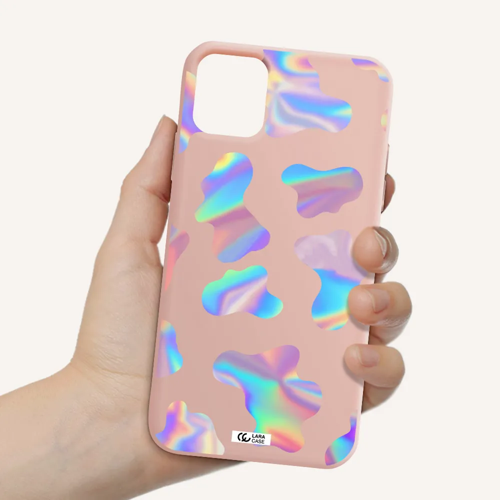 Colorful Spots Apple iPhone 11 Silicone pastel pink Case