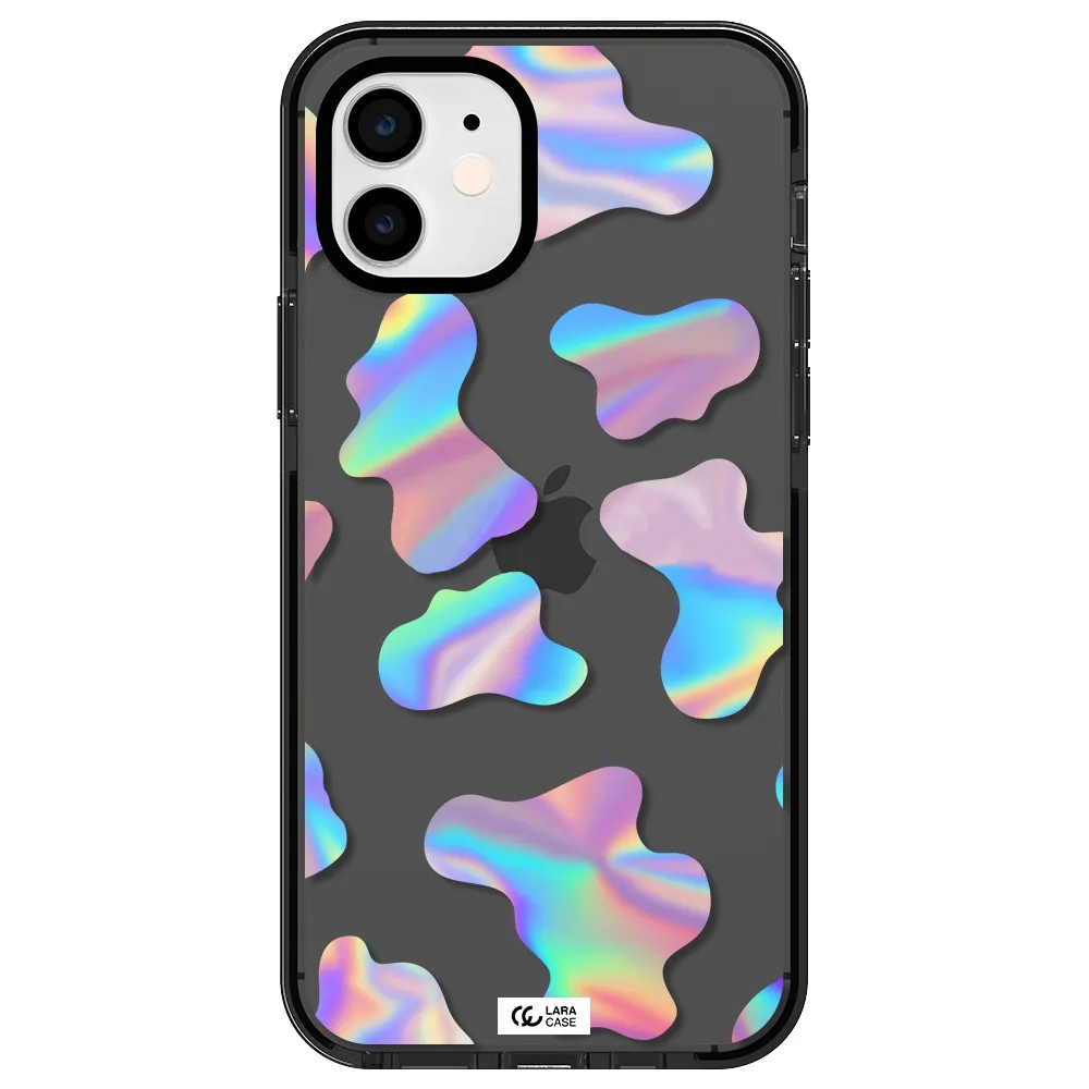 Colorful Spots Apple iPhone 12 impact Smoke Black Case