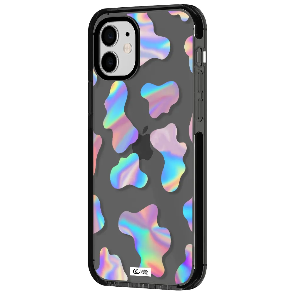 Colorful Spots Apple iPhone 12 impact Smoke Black Case