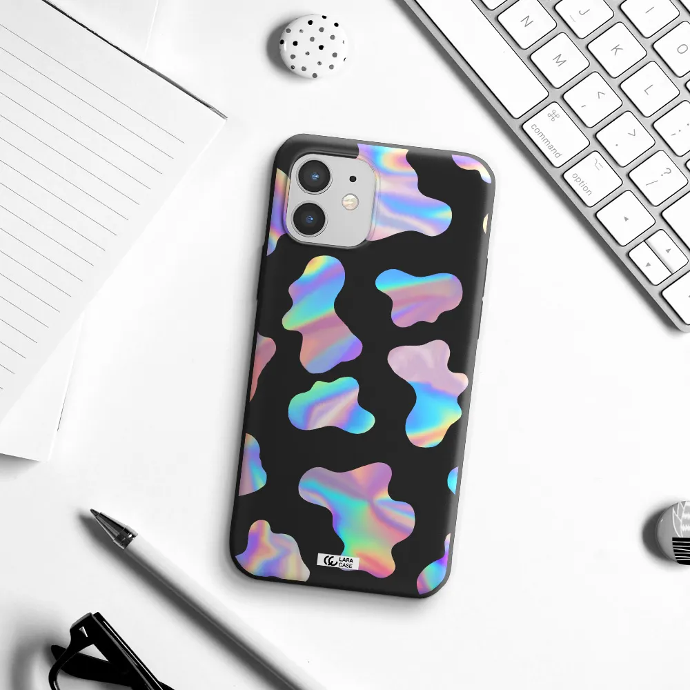 Colorful Spots Apple iPhone 12 mini Silicone black Case