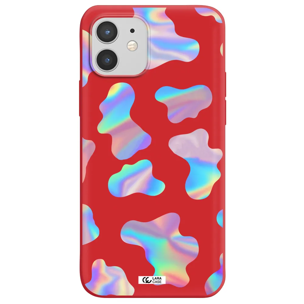 Colorful Spots Apple iPhone 12 mini Silicone Imperial Red Case