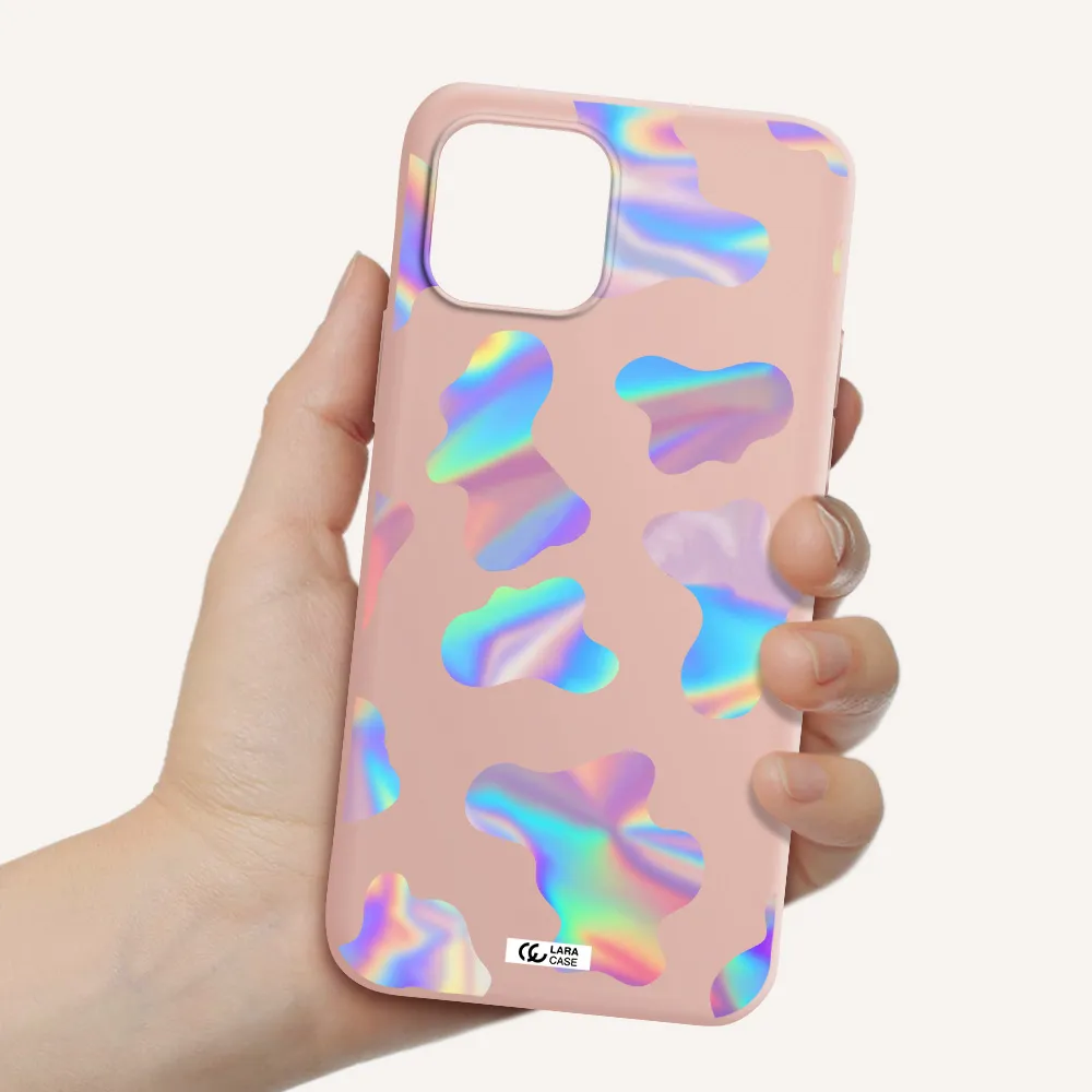 Colorful Spots Apple iPhone 12 mini Silicone pastel pink Case