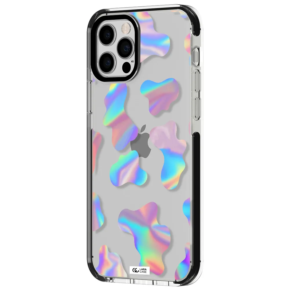 Colorful Spots Apple iPhone 12 pro impact black border Case