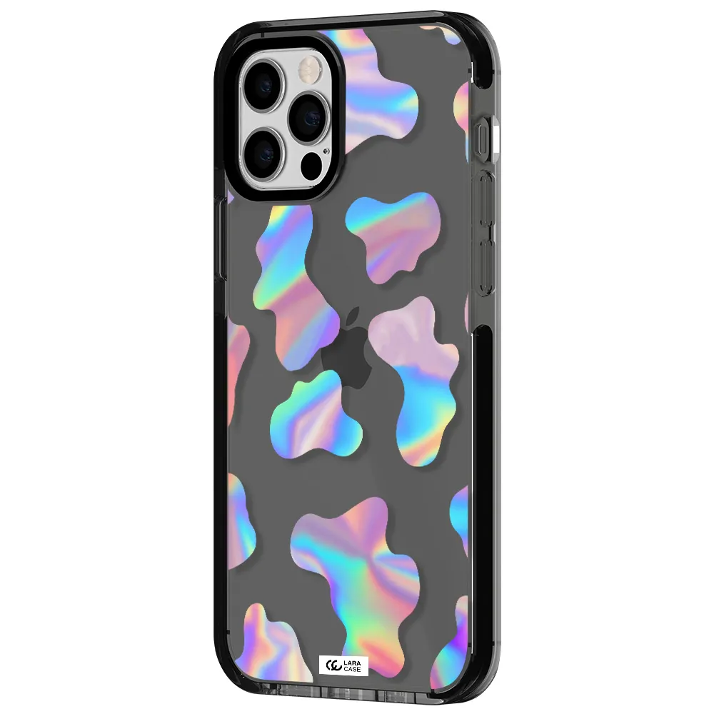 Colorful Spots Apple iPhone 12 pro impact Smoke Black Case