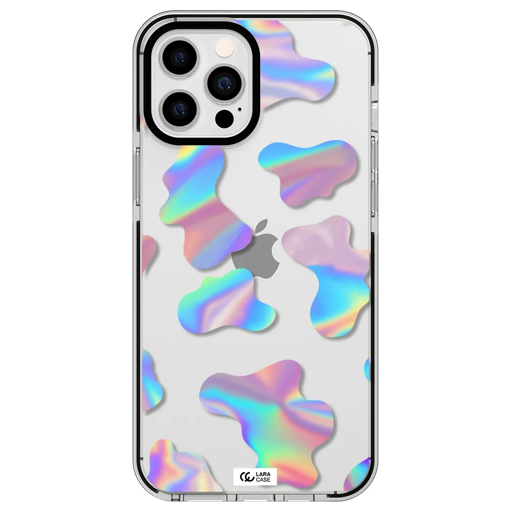 Colorful Spots Apple iPhone 12 pro max impact black border Case