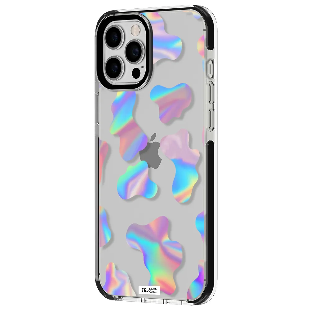 Colorful Spots Apple iPhone 12 pro max impact black border Case