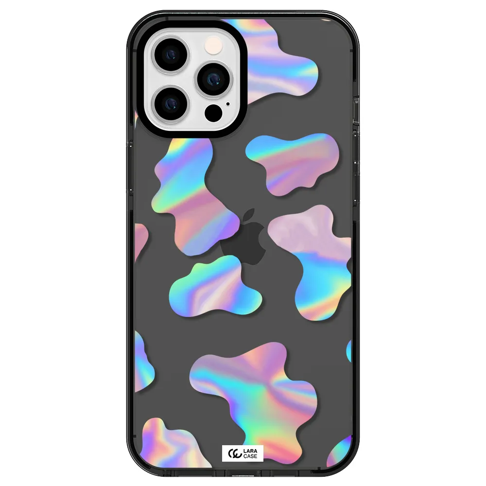 Colorful Spots Apple iPhone 12 pro max impact Smoke Black Case
