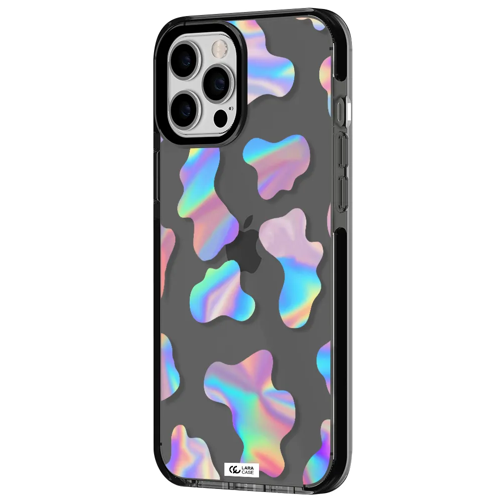 Colorful Spots Apple iPhone 12 pro max impact Smoke Black Case