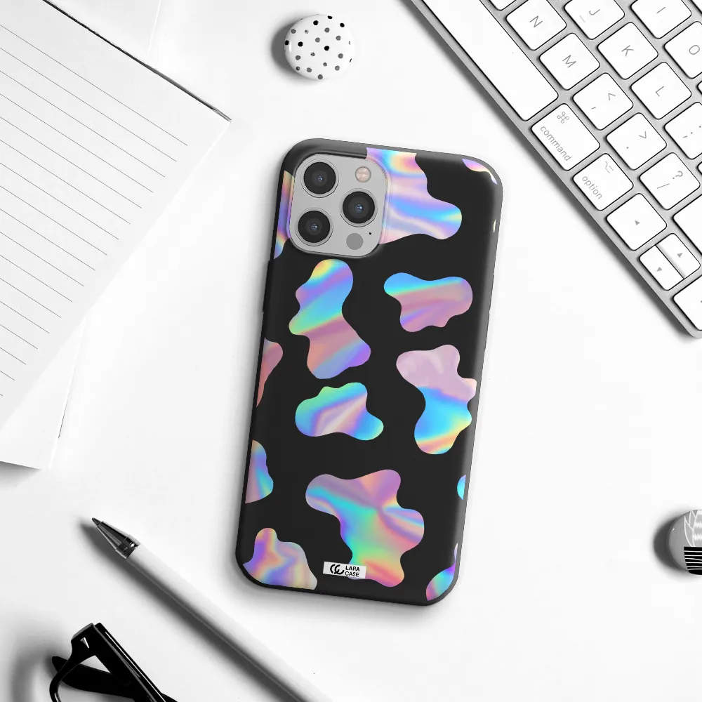 Colorful Spots Apple iPhone 12 pro max Silicone black Case