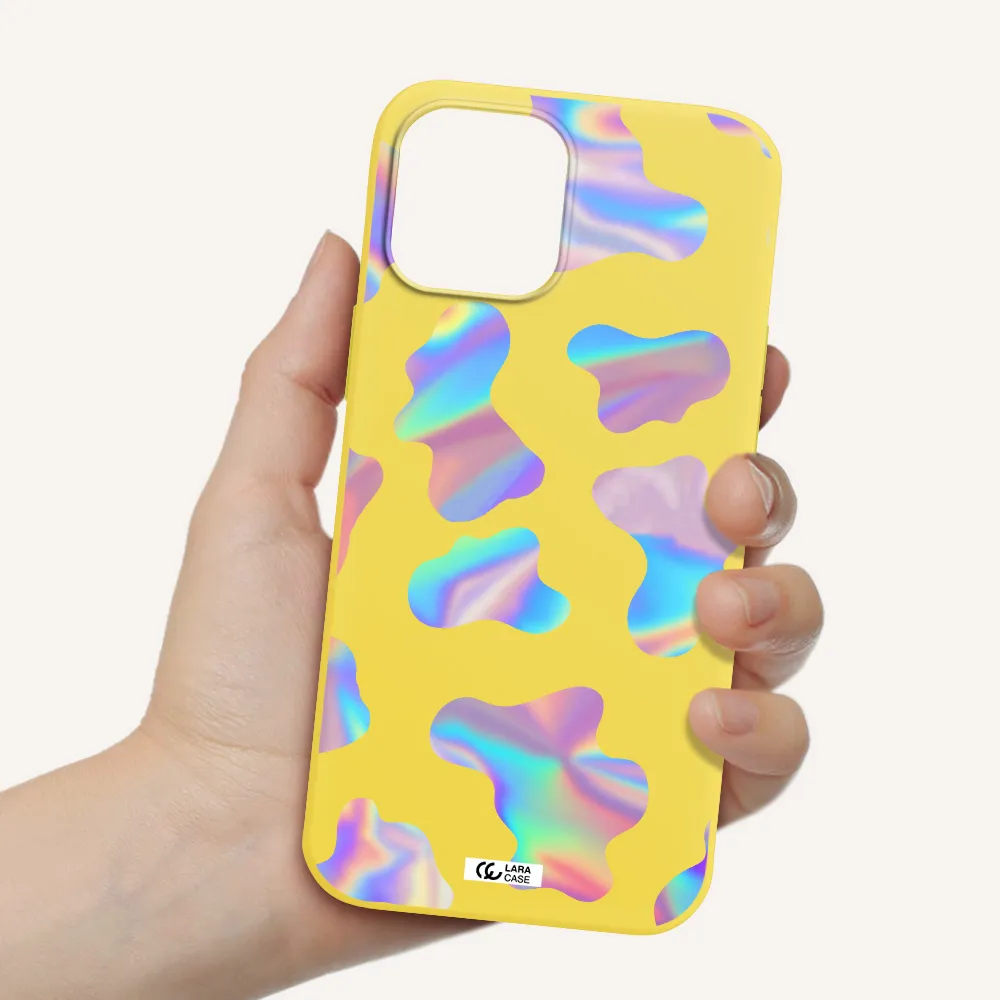 Colorful Spots Apple iPhone 12 pro max Silicone canary yellow Case
