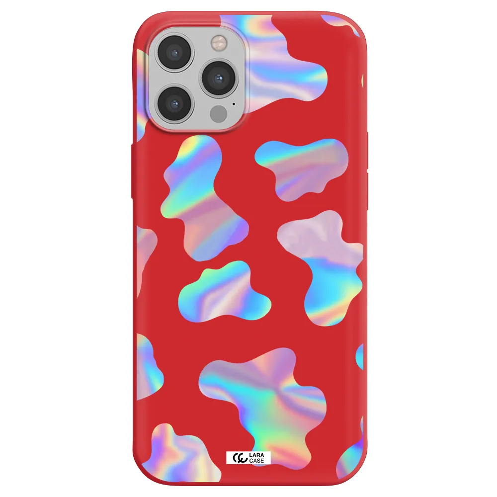 Colorful Spots Apple iPhone 12 pro max Silicone Imperial Red Case