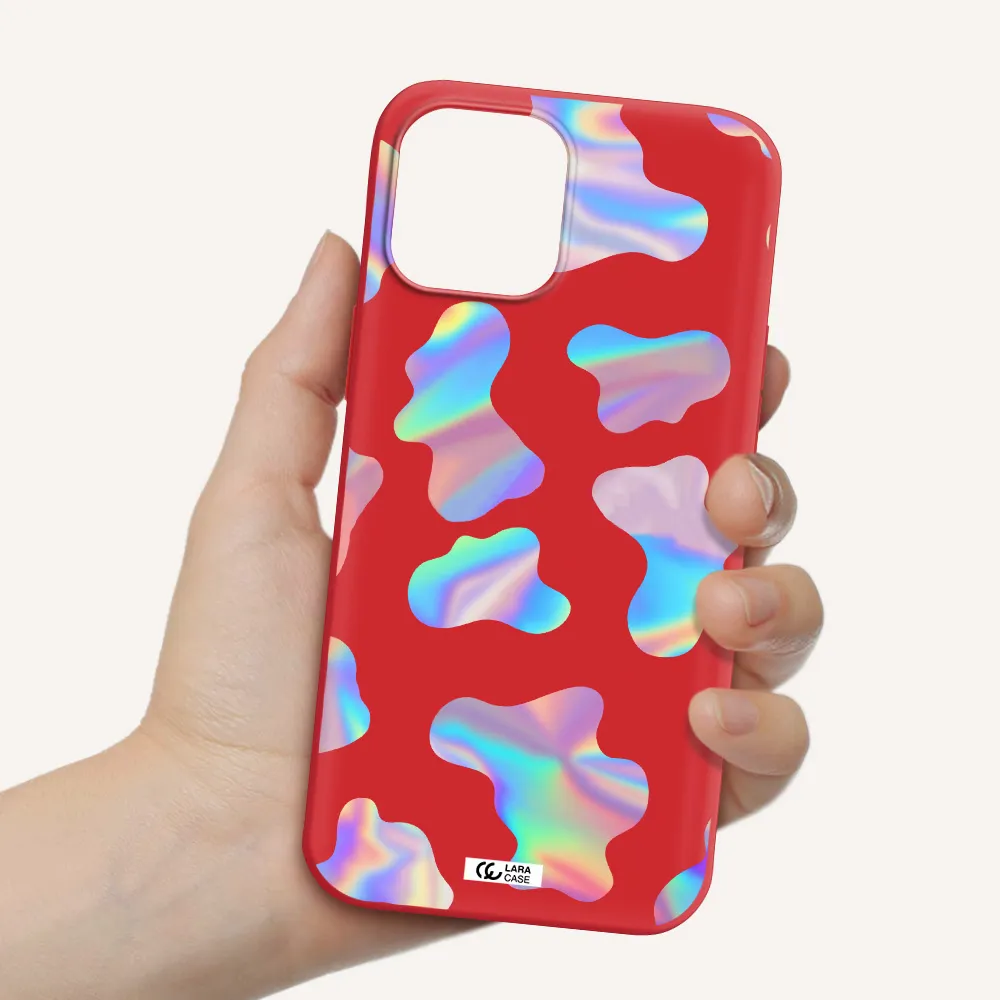 Colorful Spots Apple iPhone 12 pro max Silicone Imperial Red Case
