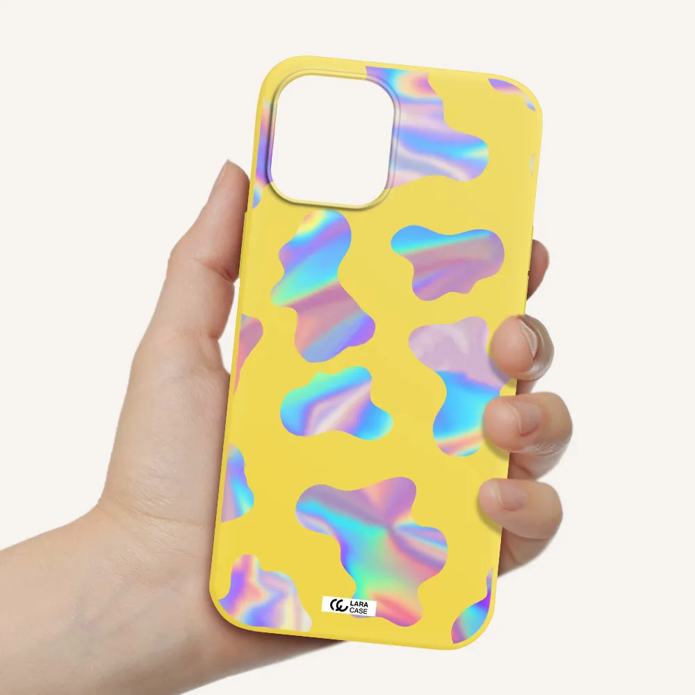 Colorful Spots Apple iPhone 12 pro Silicone canary yellow Case