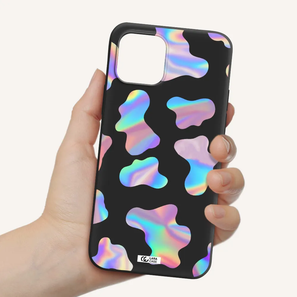 Colorful Spots Apple iPhone 12 Silicone black Case