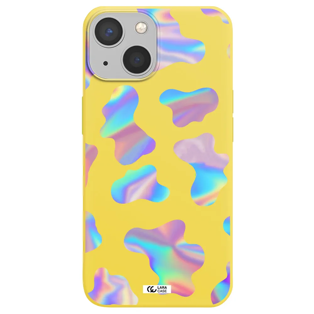 Colorful Spots Apple iPhone 13 mini Silicone canary yellow Case