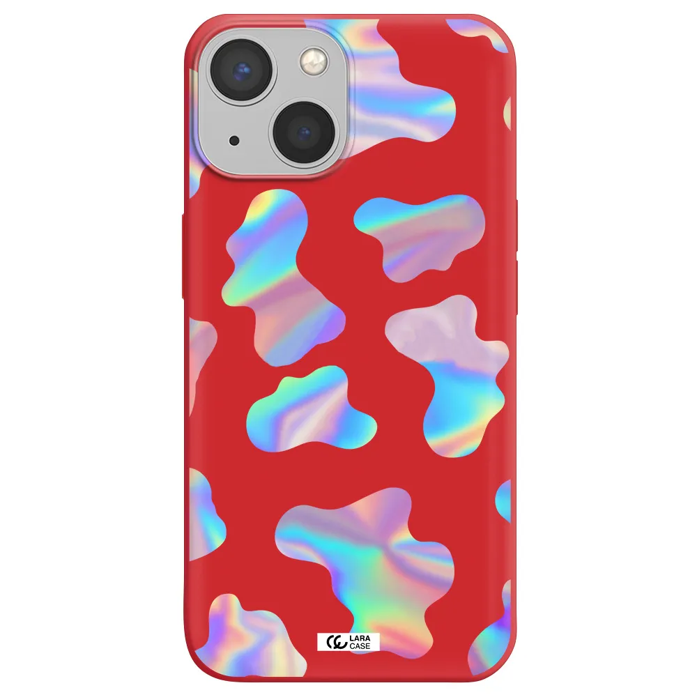 Colorful Spots Apple iPhone 13 mini Silicone Imperial Red Case