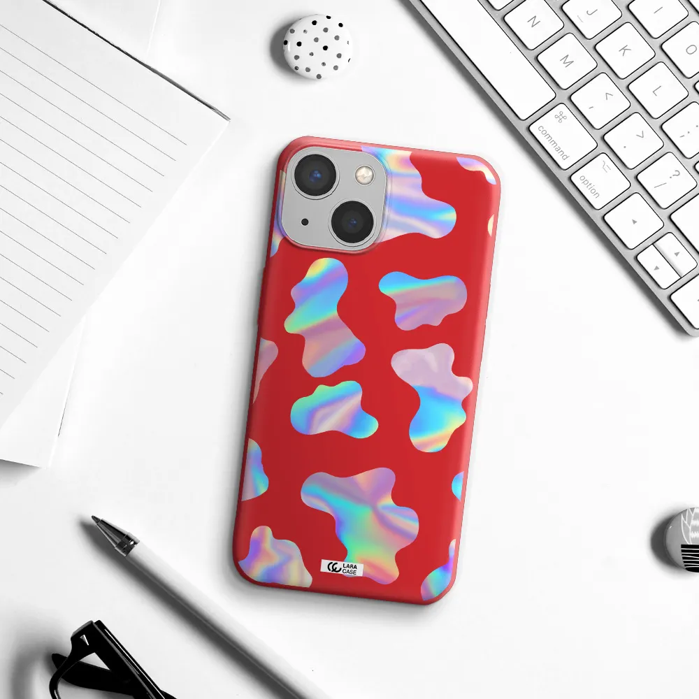 Colorful Spots Apple iPhone 13 mini Silicone Imperial Red Case