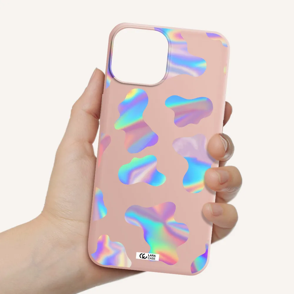 Colorful Spots Apple iPhone 13 mini Silicone pastel pink Case