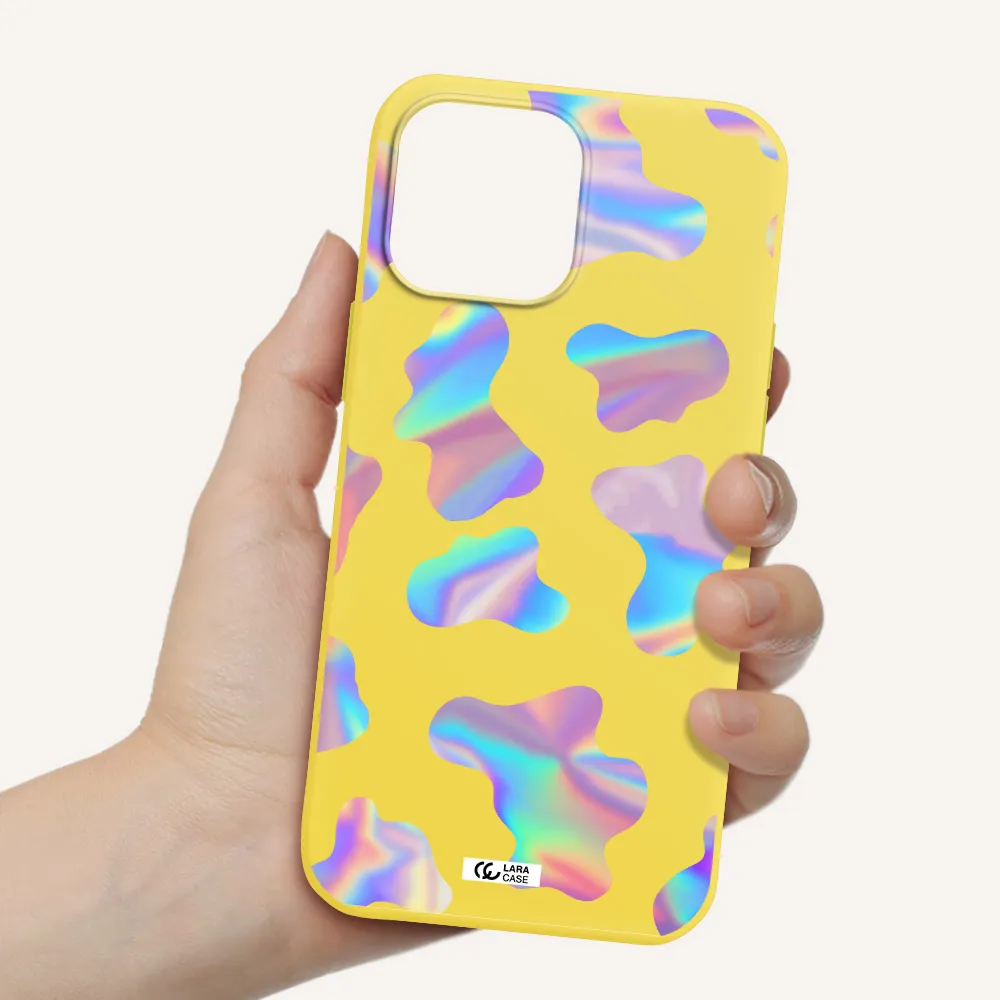 Colorful Spots Apple iPhone 13 Pro Max Silicone canary yellow Case