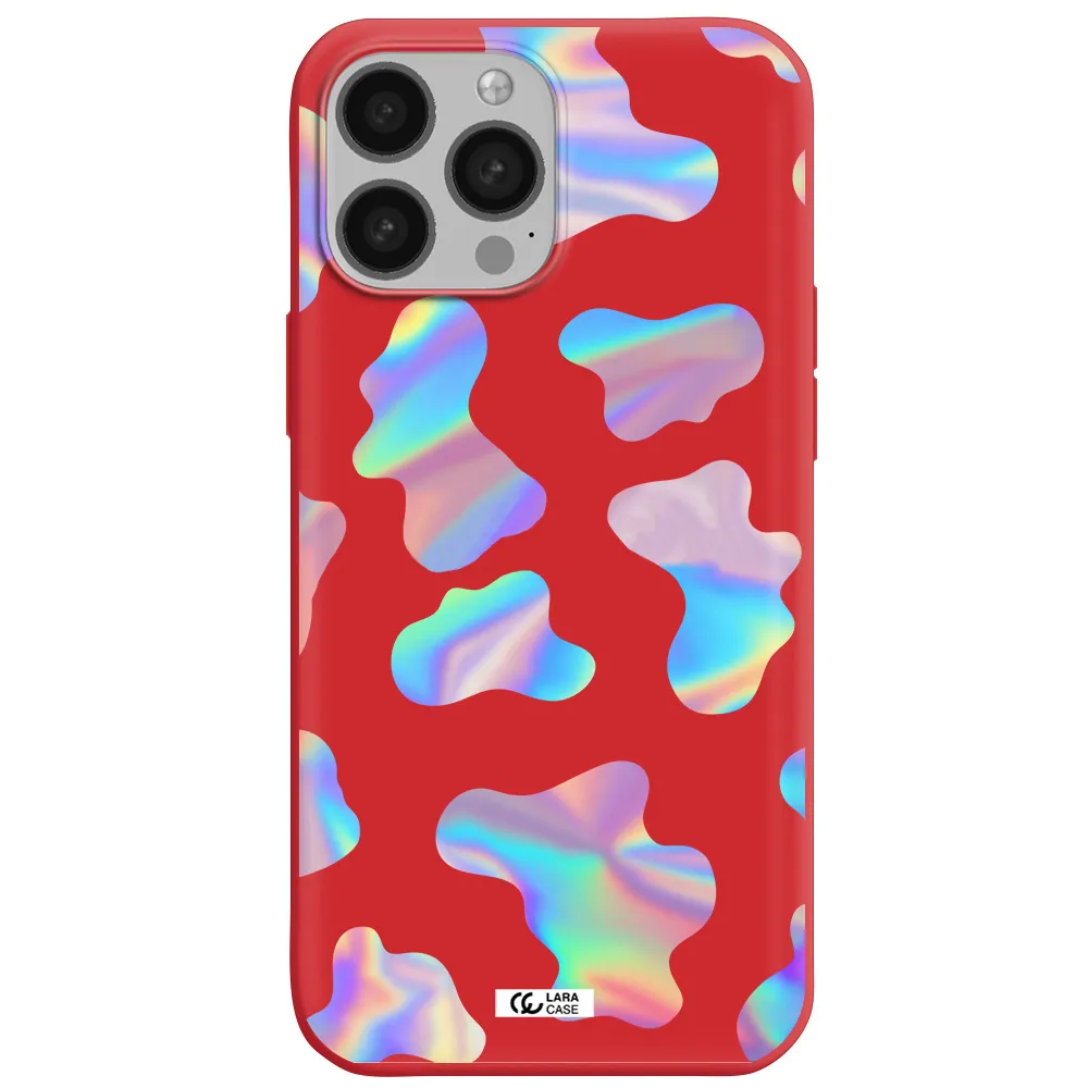 Colorful Spots Apple iPhone 13 Pro Max Silicone Imperial Red Case