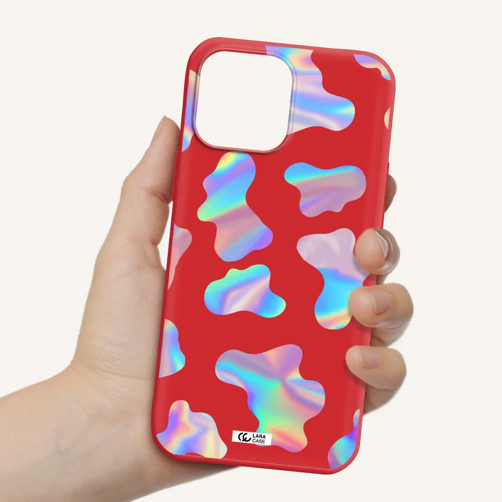 Colorful Spots Apple iPhone 13 Pro Max Silicone Imperial Red Case